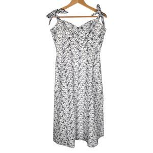 Lulus Magnolia White Eyelet Embroidered Midi Dress Womens Large